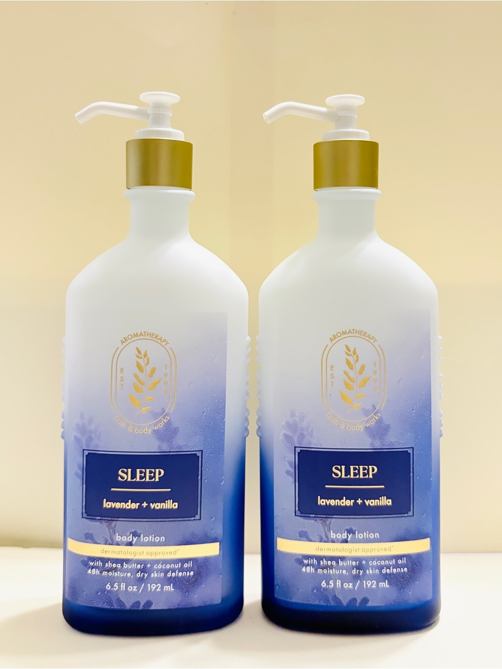 Bath & Body Works SLEEP Lavender + Vanilla Body Lotion - White & Blue & Gold